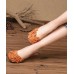 Brown Flat Feet Shoes Splicing Flats