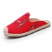 Simple Splicing Red Cotton Fabric Embroideried Slippers Shoes